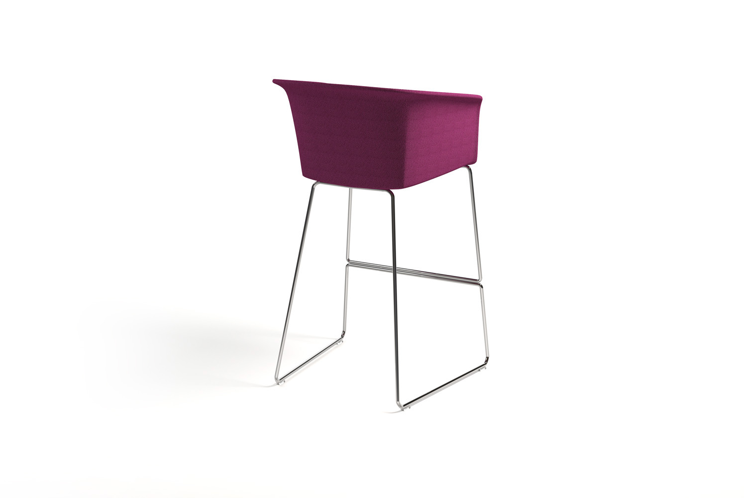 Lotus Upholstered Bar Stool with Sled Base in Purpule color